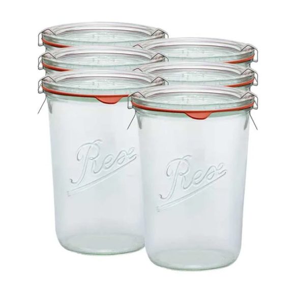 Rex prémium befőttes üveg 850 ml, légmentesen zárható, 6 darabos készlet