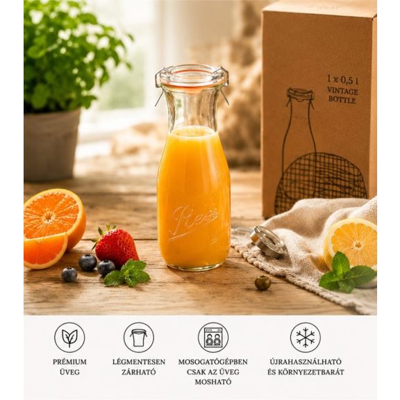 Rex prémium vintage smoothie és gyümölcslé üveg 500 ml, 1 darabos készlet