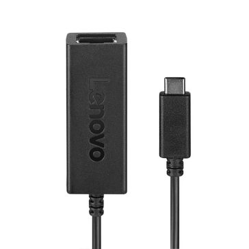   Lenovo USB-C to Ethernet Adapter hálózati átalakító, Gigabit Ethernet, RJ45 csatlakozó, LED visszajelző, fekete