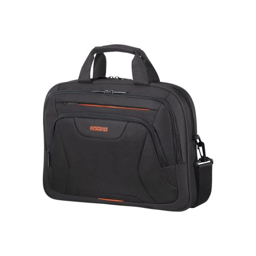 American Tourister AT Work laptop táska, 15.6" laptop rekesz, praktikus kialakítás, fekete-narancs
