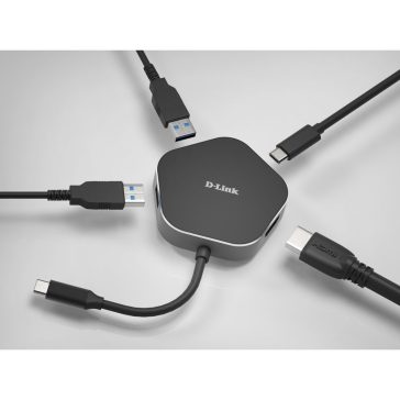   D-Link DUB-M420 4 az 1-ben USB-C hub, 2x USB 3.0, HDMI 4K 30 Hz, USB-C PD 60 W