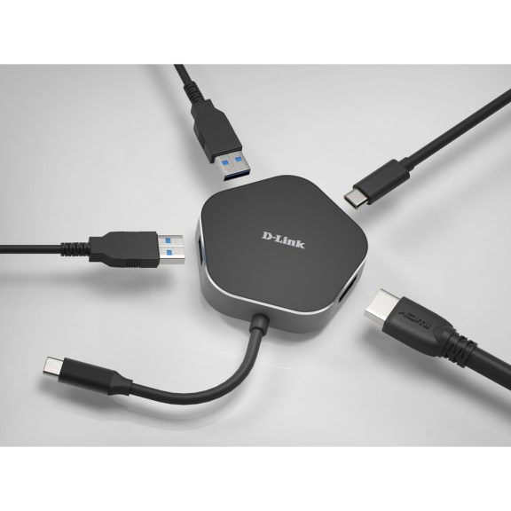 D-Link DUB-M420 4 az 1-ben USB-C hub, 2x USB 3.0, HDMI 4K 30 Hz, USB-C PD 60 W