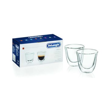   DeLonghi duplafalú espresso pohár, 90 ml, hőszigetelt, boroszilikát üveg, 2db