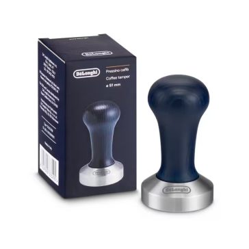   DeLonghi DLSC058 kávétömörítő, kalibrált, rozsdamentes acél alap, fa markolat