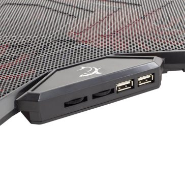   White Shark ICE WIZARD notebook hűtőpad, 5 ventilátoros, USB hub, fekete piros