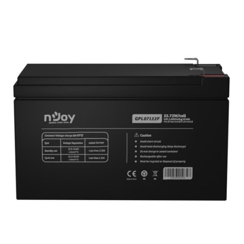 APC (NJOY) GPL07122F Akkumulátor 12V, 22.72W, gondozásmentes T2/F2
