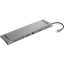 Sandberg USB-C 10-in-1 Docking Station dokkoló, HDMI, VGA, gigabites Ethernet, 100 W tápbemenet, szürke