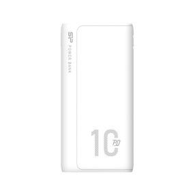   Silicon Power QP15 Power Bank, 10000mAh, USB-C PD 18W, 2x USB-A QC3.0, háromportos gyorstöltés, fehér
