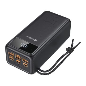   Sandberg Powerbank USB-C PD power bank, 130W, 50000mAh, 2x USB-C, 3x USB-A, digitális kijelző, fekete - 420-75