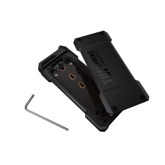 ASUS TUF Gaming A1 M.2 SSD ház, USB-C 3.2 Gen2, NVMe és SATA, IP68, strapabíró, fekete