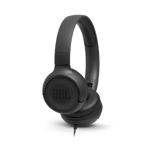 JBL Tune 500 vezetékes fejhallgató, Pure Bass, könnyű kialakítás, fekete