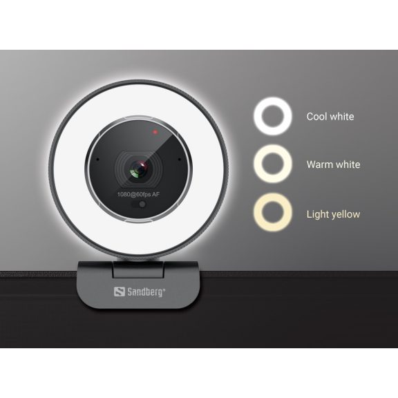 Sandberg Streamer USB Webcam Pro Elite webkamera, 2K felbontás, autofókusz, fekete