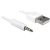 Delock USB-A - 3.5 mm jack kábel iPod Shuffle lejátszókhoz, töltés és adatátvitel, fehér