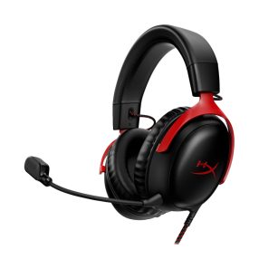   HP HyperX Cloud III gamer headset, vezetékes, 3.5 mm jack + USB, DTS, fekete-piros