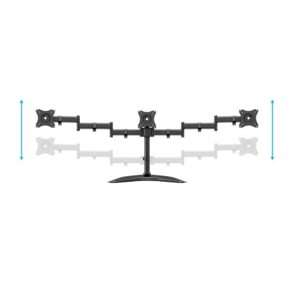 Multibrackets M Deskstand Basic Triple asztali monitortartó állvány, 3x15-27", monitoronként max. 8kg, fekete