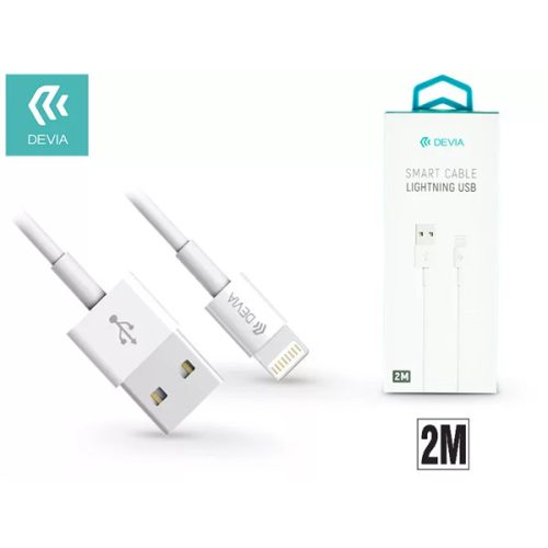 Devia Smart USB/Lightning töltő- és adatkábel, fehér, 2m