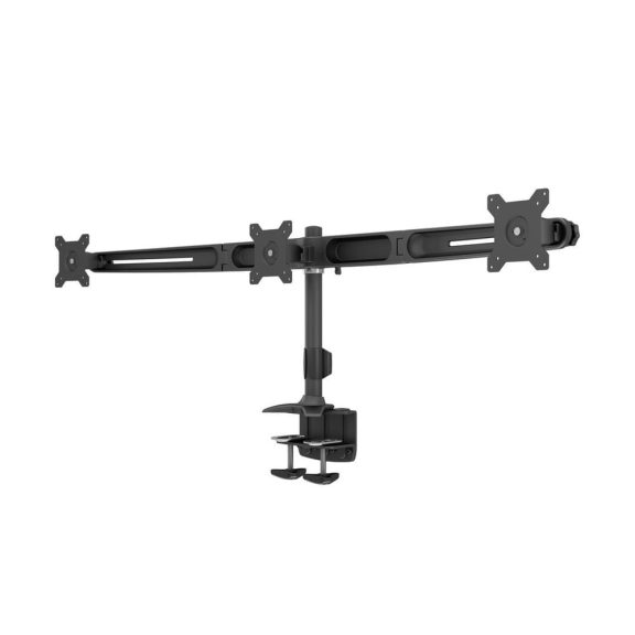 Multibrackets M VESA Desktopmount Triple Desk Clamp monitortartó állvány, 3x15-24", monitoronként max. 8kg, fekete