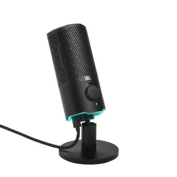   JBL Quantum Stream USB kondenzátormikrofon, 2 x 14 mm, 96 kHz, kardioid/körsugárzó, RGB, fekete