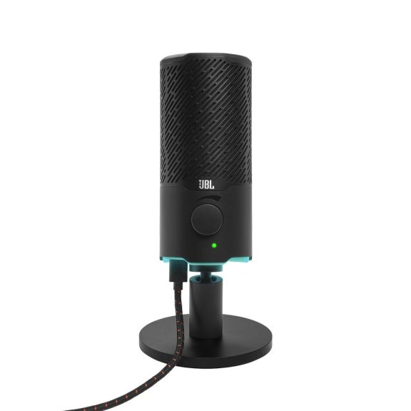 JBL Quantum Stream USB kondenzátormikrofon, 2 x 14 mm, 96 kHz, kardioid/körsugárzó, RGB, fekete