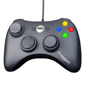   FroggieX Xbox 360 vezetékes kontroller, vibráció, USB, fekete - FX-X360-PC-B