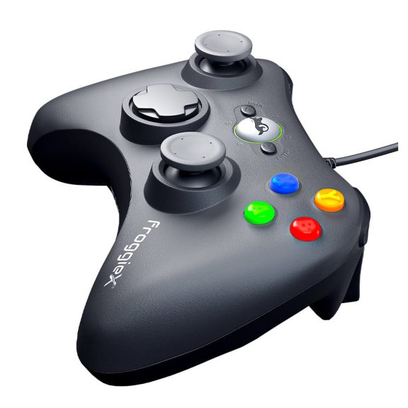 FroggieX Xbox 360 vezetékes kontroller, vibráció, USB, fekete - FX-X360-PC-B