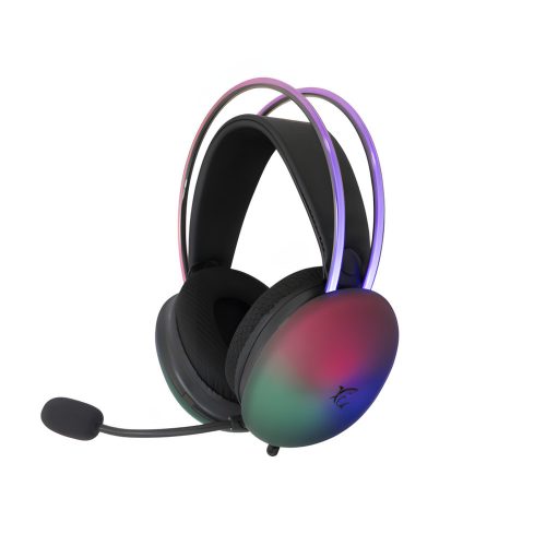 White Shark FIREFLY BLACK gamer fejhallgató fekete színben, RGB világítással és mikrofonnal.