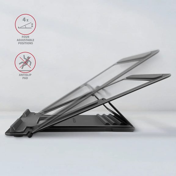Axagon STND-L laptop állvány, állítható, 10" - 17.3", alumínium, szürke