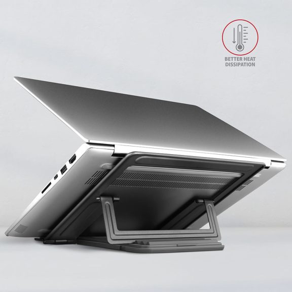 Axagon STND-L laptop állvány, állítható, 10" - 17.3", alumínium, szürke
