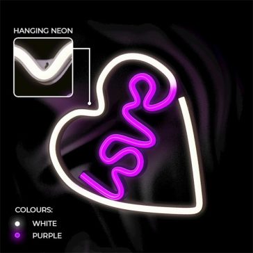   NEOLIA LED dekorációs lámpa LOVE rószaszín fehér, USB csatlakozó, 3 x AA, falra szerelhető, 148 lumen
