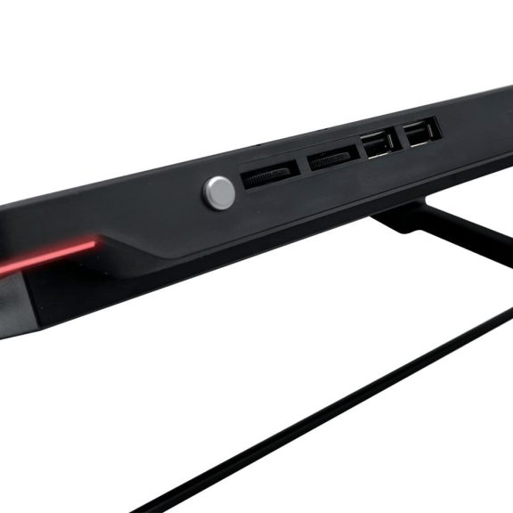 FroggieX laptop hűtő állvány, 6 ventilátor, RGB világítás, állítható dőlésszög, fekete - FX-PC-P2-R