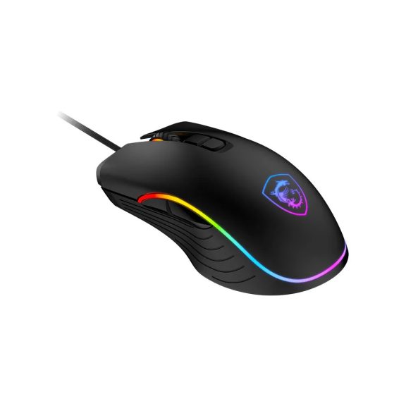 MSI FORGE GM300 vezetékes gamer egér, 7200 DPI, 7 gomb, RGB, fekete