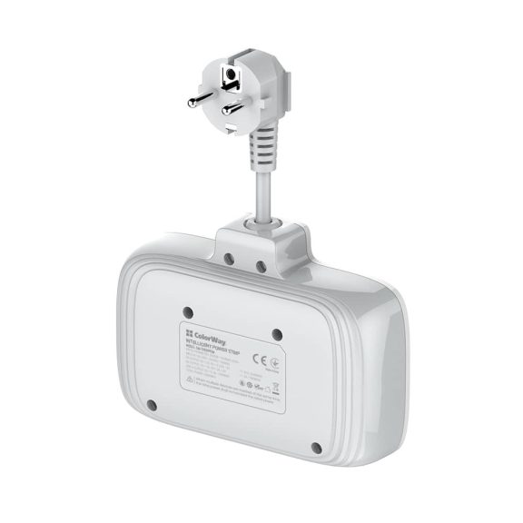 ColorWay hálózati elosztó, 2x220V, 3xUSB-A, 1xUSB-C PD, gyors­töltés, fehér - CW-CHE24PDW