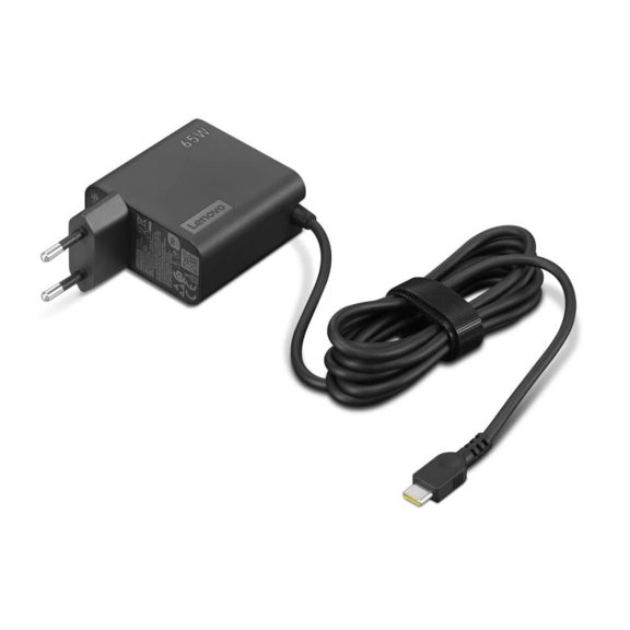 Lenovo 65W USB-C hálózati adapter, PD 3.0, 1.7m kábel, EU csatlakozó, fekete - 4X21L54610