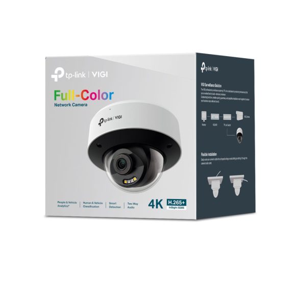 TP-Link VIGI InSight S285 hálózati kamera, 8MP, full color éjjellátás, kétirányú hang, fehér
