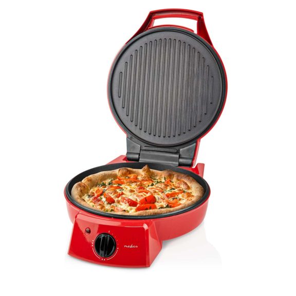 Nedis FCPM100FRD pizza sütő és grill, 30 cm átmérő, állítható hőfokszabályzó, 1800 W 