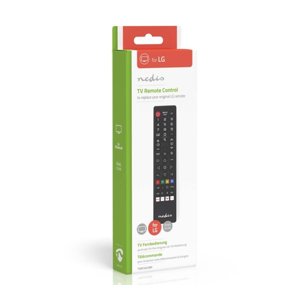 Nedis TVRC45LGBK fekete LG TV csere távirányító Netflix, Amazon Prime, Disney+ és Rakuten gombokkal