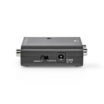 Nedis ACON2509BK digitális audio konverter Toslink és RCA bemenettel, 2x RCA kimenettel, fekete