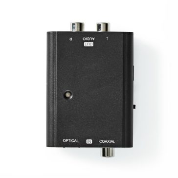 Nedis ACON2509BK digitális audio konverter Toslink és RCA bemenettel, 2x RCA kimenettel, fekete