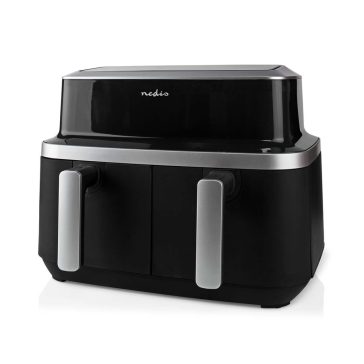 Nedis KAAF320BK dupla forrólevegős sütő, 2x4.2 liter kapacitás, digitális vezérlés, fekete