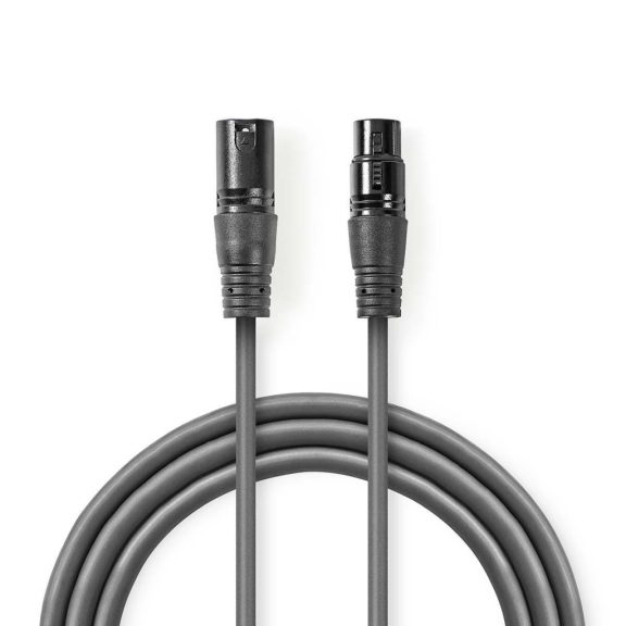 Nedis COTH15010GY30 balanszolt XLR audio kábel, 3 méter hosszú, sötétszürke