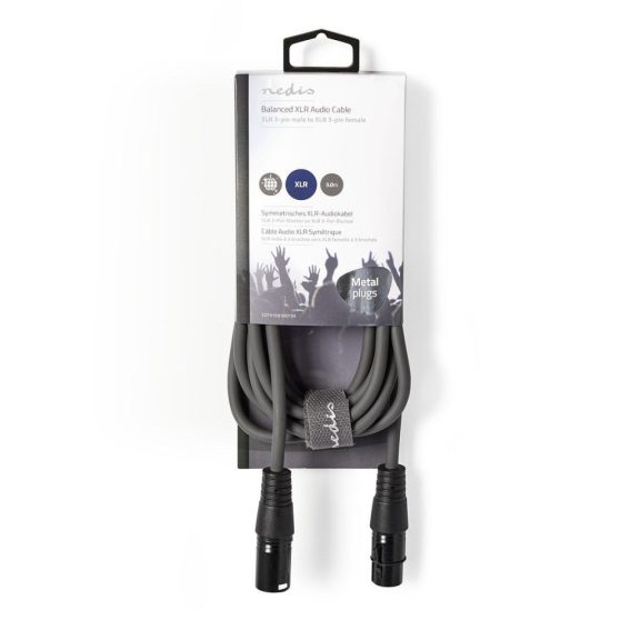 Nedis COTH15010GY30 balanszolt XLR audio kábel, 3 méter hosszú, sötétszürke