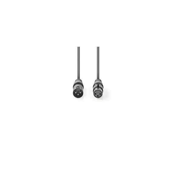 Nedis COTH15010GY30 balanszolt XLR audio kábel, 3 méter hosszú, sötétszürke
