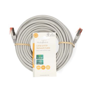 Nedis CCGL85220GY100 CAT6 hálózati kábel, 10 méteres, szürke, aranyozott RJ45 csatlakozókkal