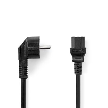 Nedis CEGL10000BK30 3 méteres fekete tápkábel, földelt dugóval és IEC-320-C13 csatlakozóval