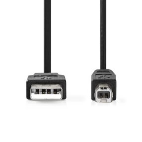 Nedis CCGL60100BK50 USB 2.0 kábel, 5 méter, USB-A apa–USB-B apa csatlakozóval, fekete