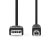 Nedis CCGL60100BK50 USB 2.0 kábel, 5 méter, USB-A apa–USB-B apa csatlakozóval, fekete