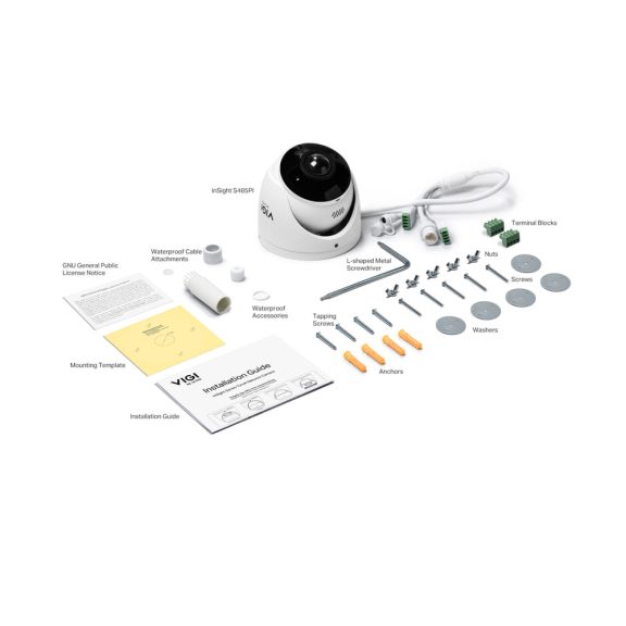 TP-Link VIGI InSight S485PI hálózati kamera, 8MP, 180° panoráma, éjjellátás, riasztófény, fehér