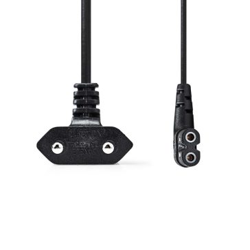   Nedis CEGL11055BK20 tápkábel, 8-as IEC C7, 2m, lapos, fekete