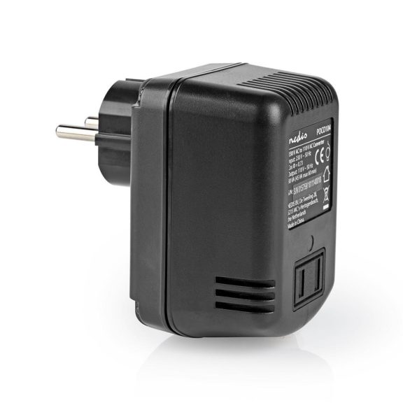 Nedis POCO104 feszültségátalakító, 230 V AC – 110 V AC, 30 W, fekete kivitelben