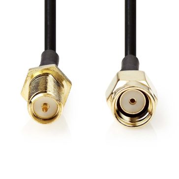   Nedis CSGL02210BK50 RP-SMA kábel, RP-SMA apa - RP-SMA anya, 50 ohm, 5 m, fekete